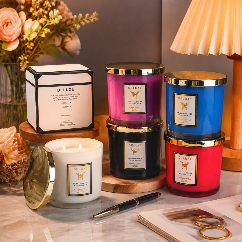 Candle Fragrance - Vela aromática con cubierta dorada de