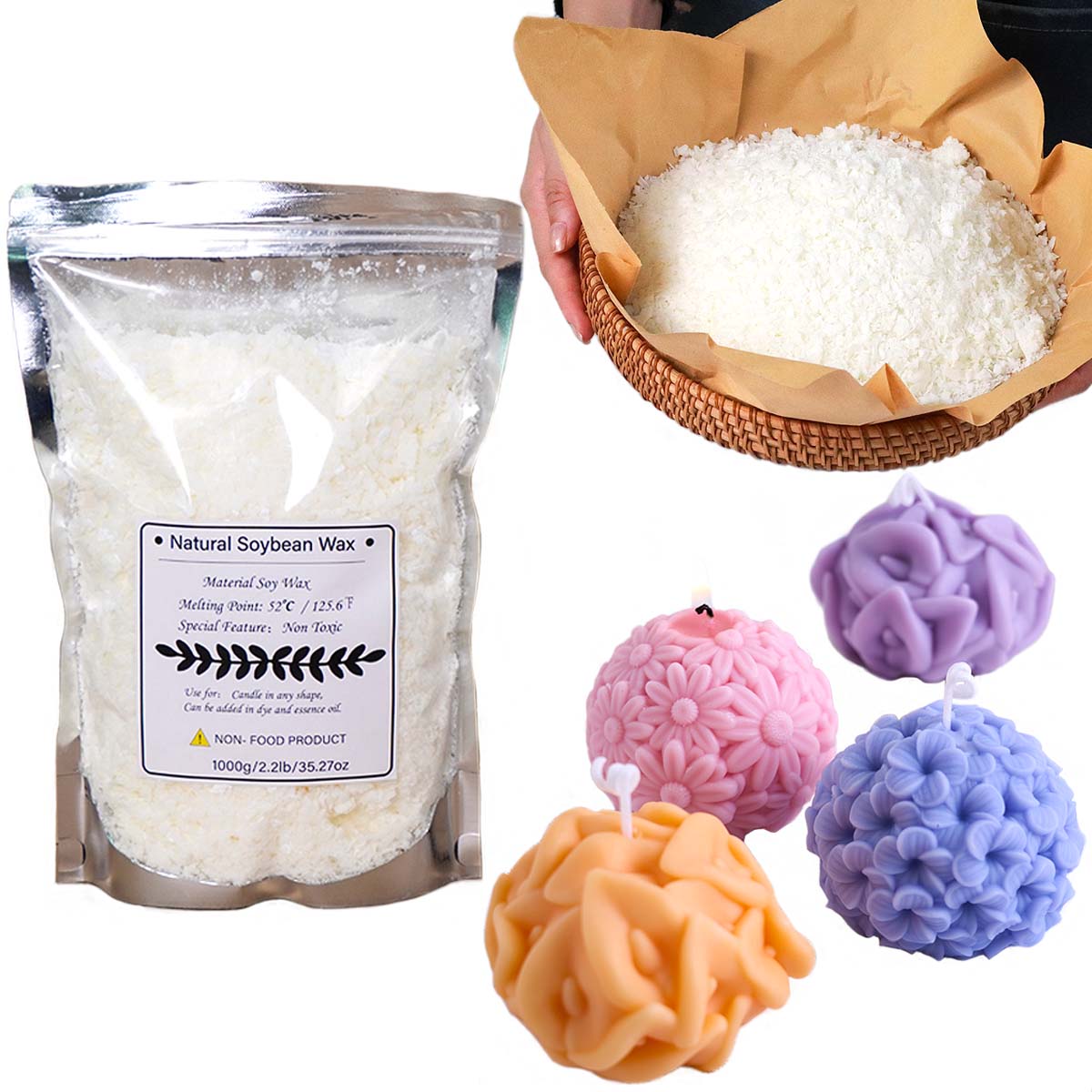 Candle Making Kit - 100/250/500/1000g escamas de cera de soja