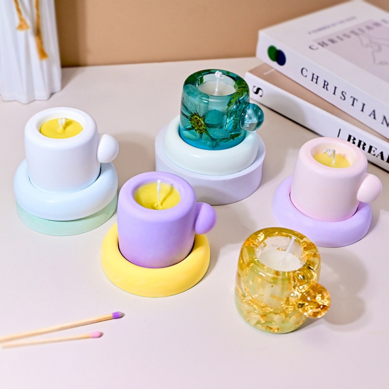 Taza 3D con posavasos, molde d - Candle Containers reseña y precio