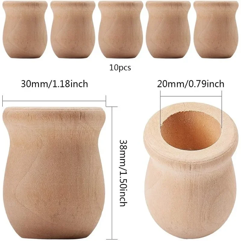 Jarrón de madera en blanco sin - Candle Containers reseña y precio